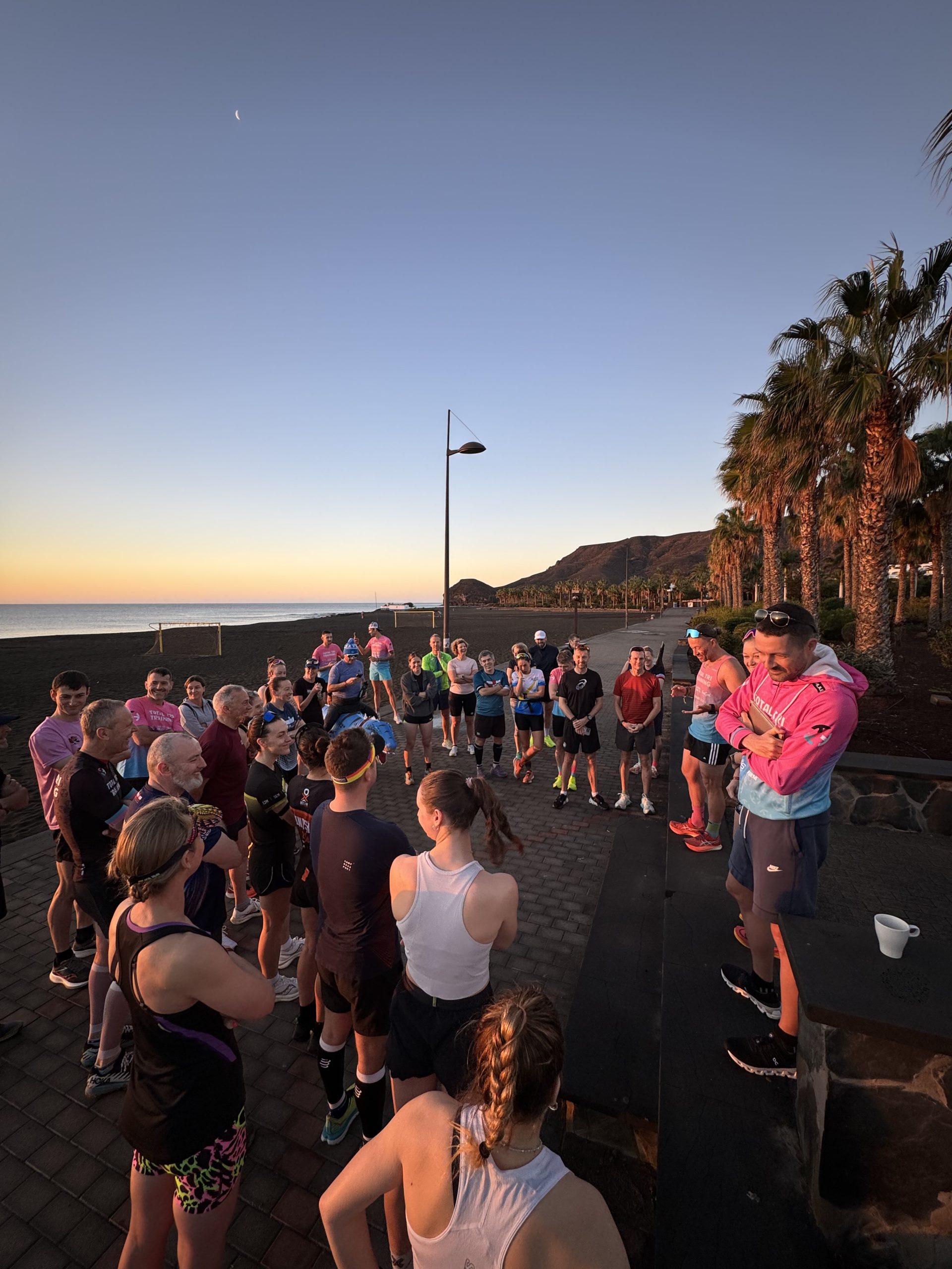 TTT athletes gathering for a training session by the beach